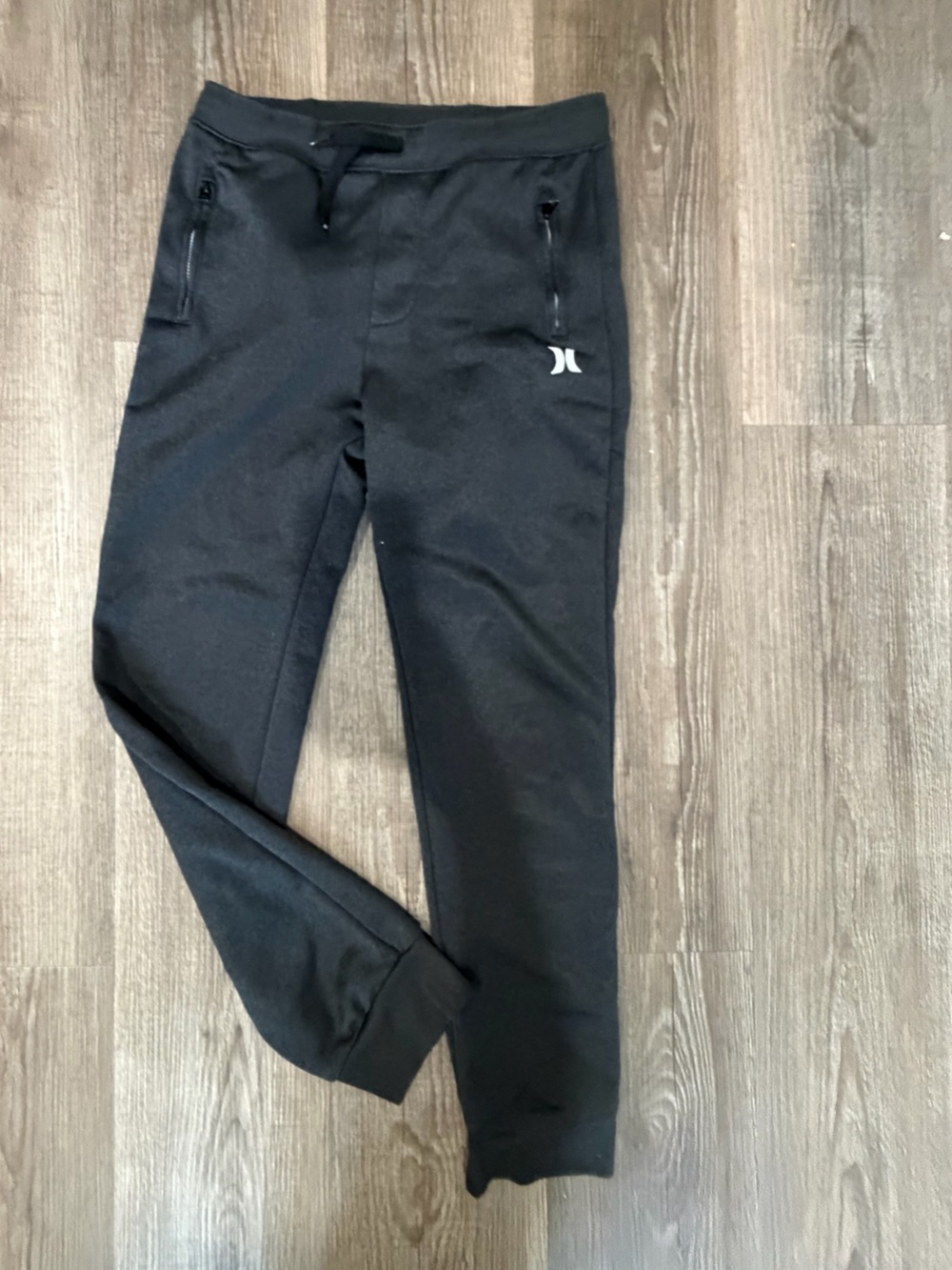 Hurley Black Zip-Pocket Jogger Pants boys large